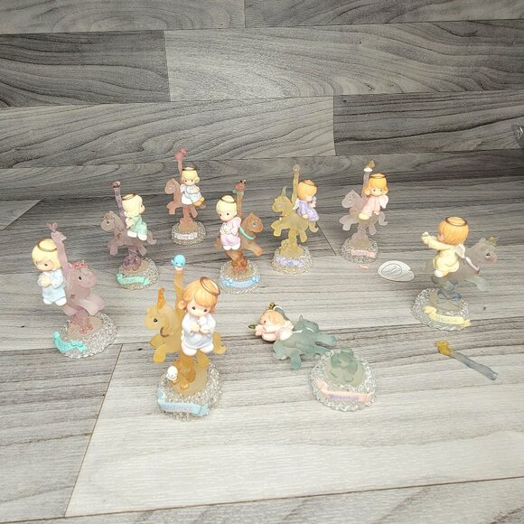 Precious Moments Rainbow Carousel Horse Angel Figurines LOT of 6 (+3 see desc) - Picture 1 of 16
